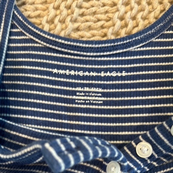 Final price - American Eagle Outfitters Blue Ribbed Sleeveless Crop Top - Picture 2 of 7